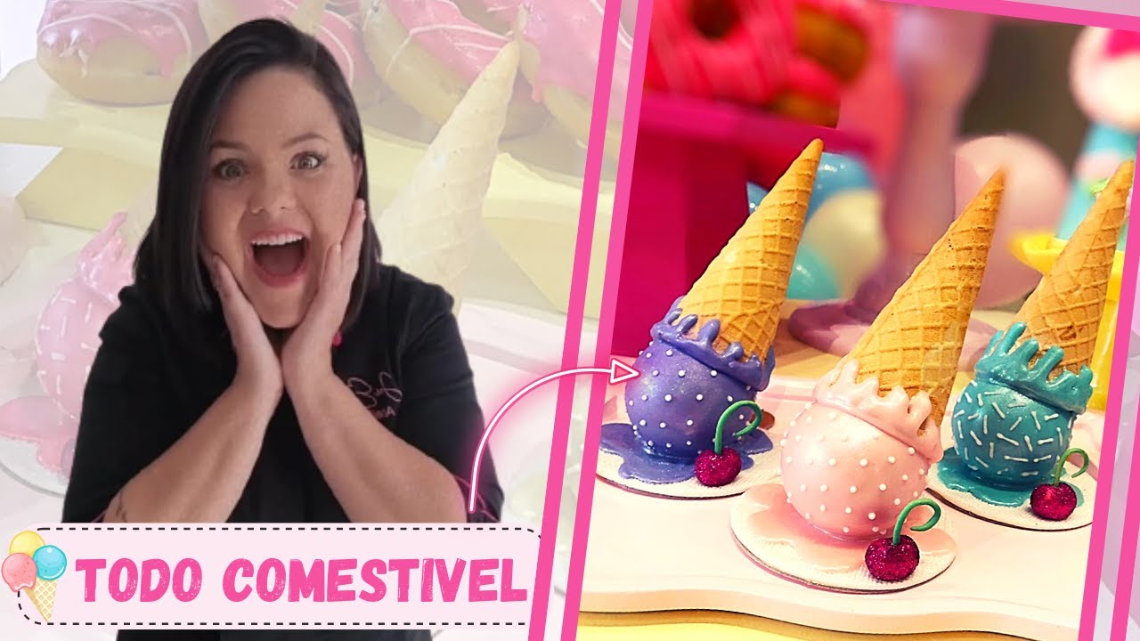IDEIA DE COMO FAZER DOCE EM FORMATO DE SORVETE !  | DOCES TEMA SORVETE! |