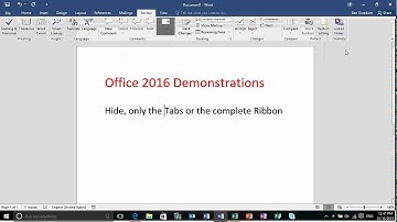 How to Hide, only Tabs or fully show the Office Ribbon