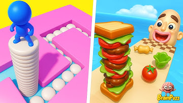 Sandwich Runner 🆚 Stacky Dash - All Levels Satisfying Walkthrough Gameplay (Android, iOS) NEW UPDATE