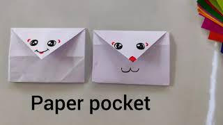 DIY Paper Pocket | How to make paper pocket | craft Ideas | Paper Pocket Origami