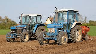 Potato Planting Duo Ford 7740 Sl And Rabe Power Harrow Ford 6610 Force Ii And Underhaug Planter