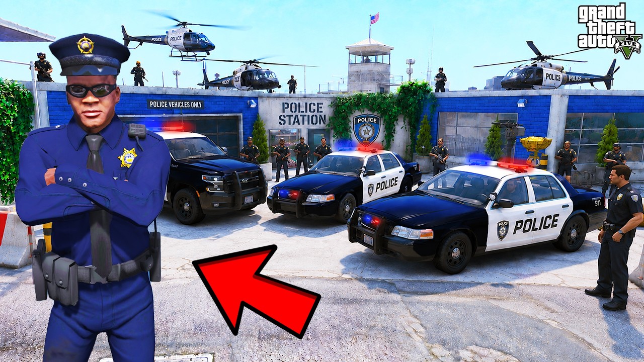 Franklin Turned His House Into a Police Station in GTA 5 | SHINCHAN and CHOP