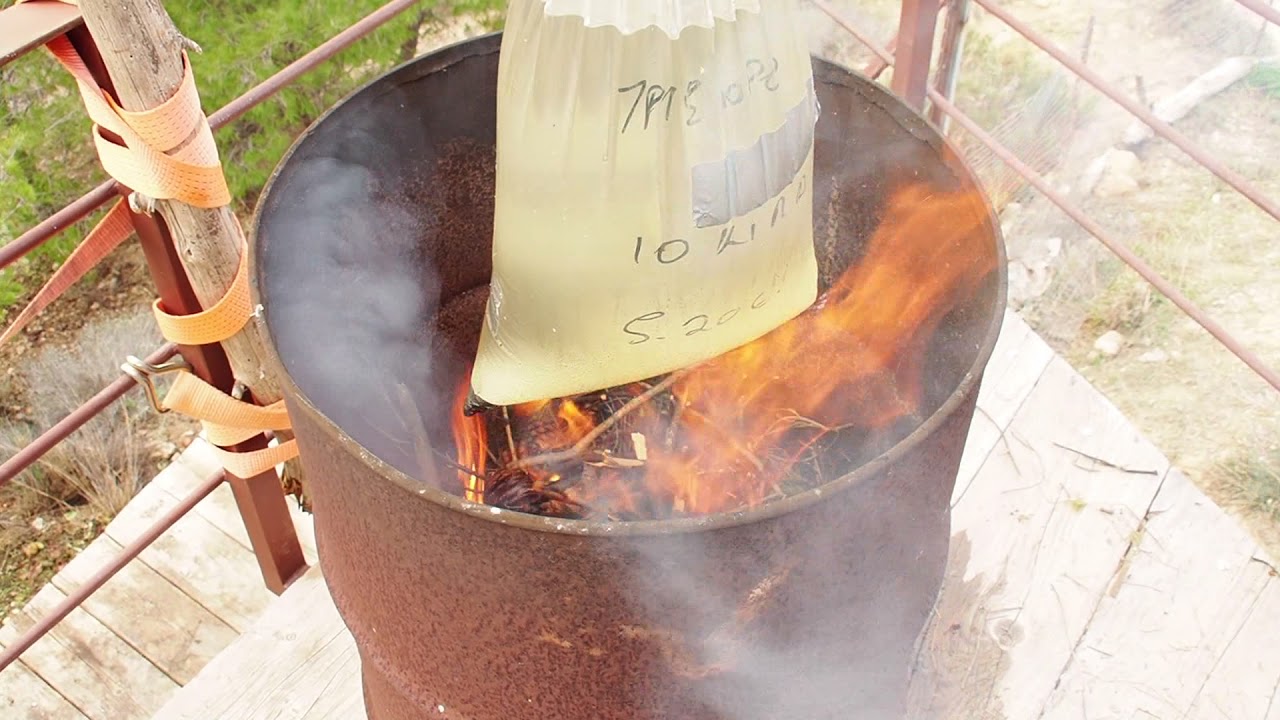 Plastic bag burn test 1 YouTube