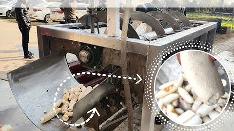 Working video of cassava peeling machine