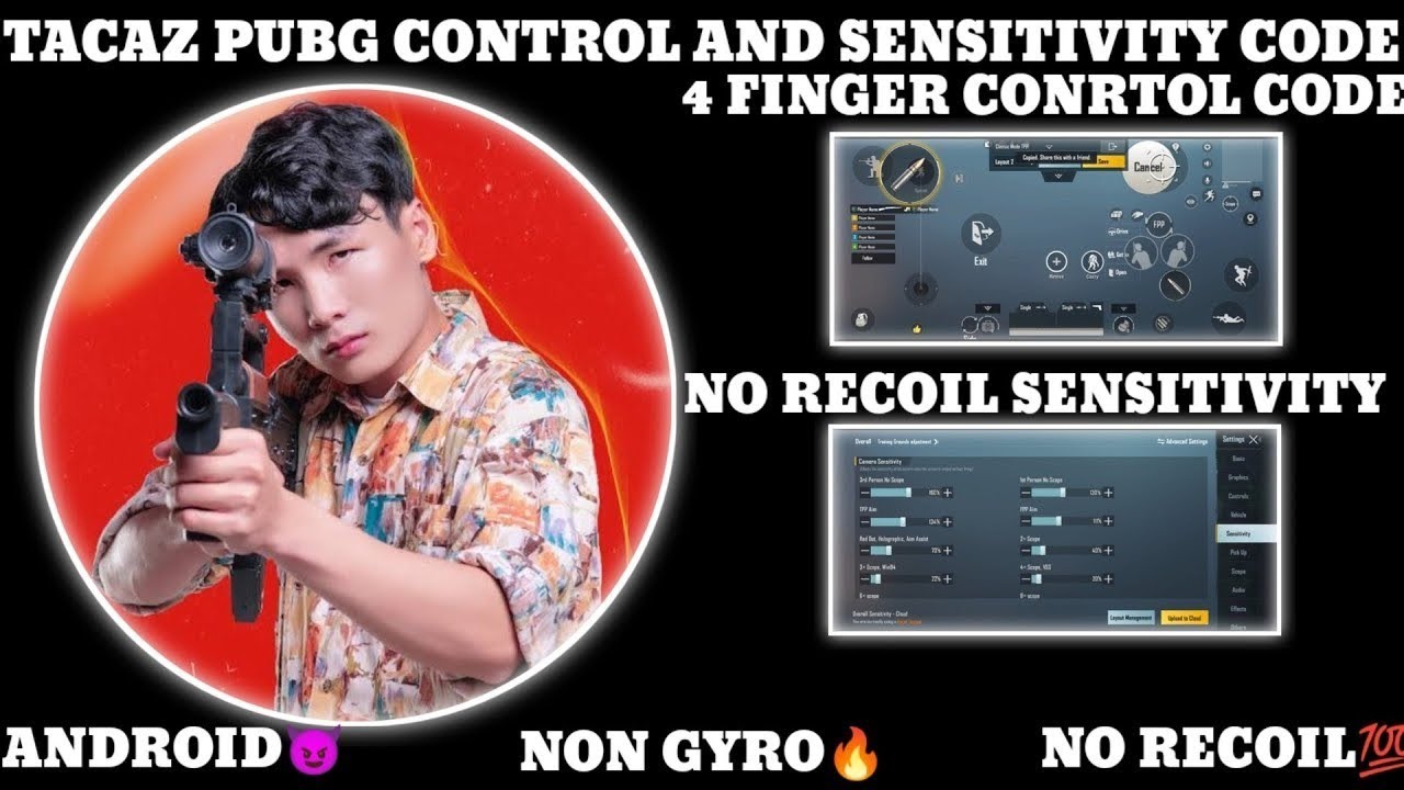 TACAZ GAMING CONTROL CODE AND SENSITIVITY CODE BGMI 4 FINGER LAYOUT ...