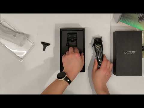 Професійна машинка для стриження волосся голови VGR V-051 акумуляторна бездротова з LED-дисплеєм, видео 1