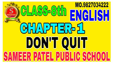 Class 8 English chapter 1  English medium.  2020. Don