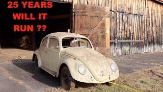 FIRST START IN 25 YEARS - Forgotten Barn Find 1964 VW Beetle - Will it Run?