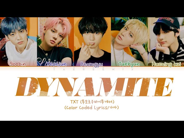 TXT (투모로우바이투게더) - DYNAMITE (Cover) (Color Coded Lyrics/가사) class=