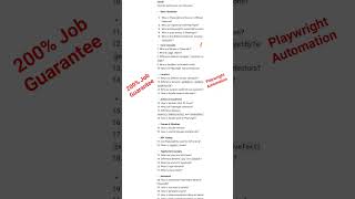 Playwright Automation - Check Description For E2E interview questions to crack Any SDET Interviews !