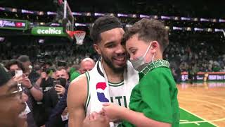 Deuce and Jayson Tatum celebrate the Celtics W 💚🍀 Profile