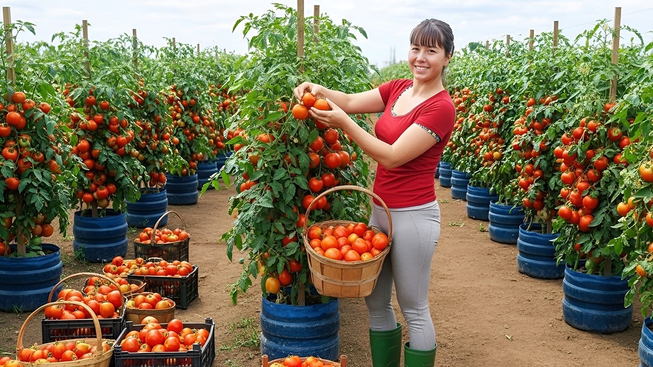 ¡Demasiados Tomates! Cosecha y Carga para el Mercado — Hot Pot de Tomate y Verduras