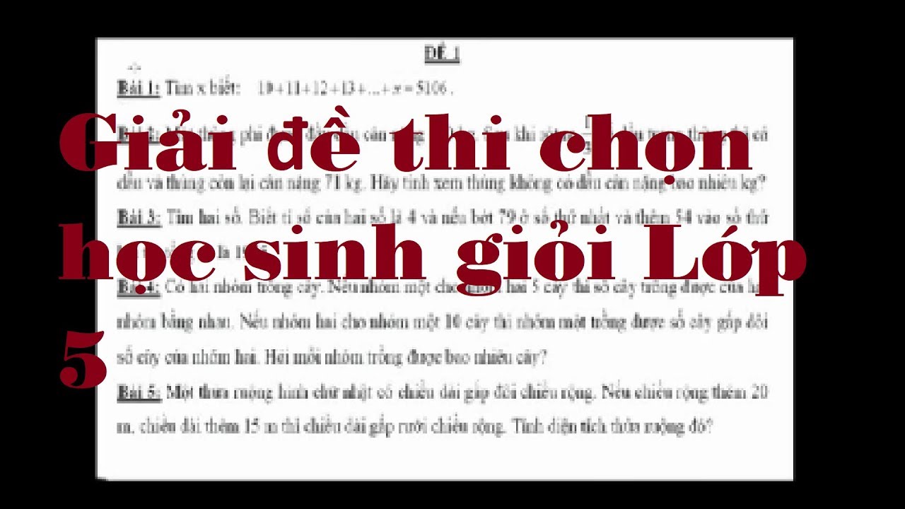 Đề thi học sinh giỏi toán lớp 5 cấp huyện | Hướng dẫn Giải Đề Thi Chọn Học Sinh Giỏi Toán Lớp 5