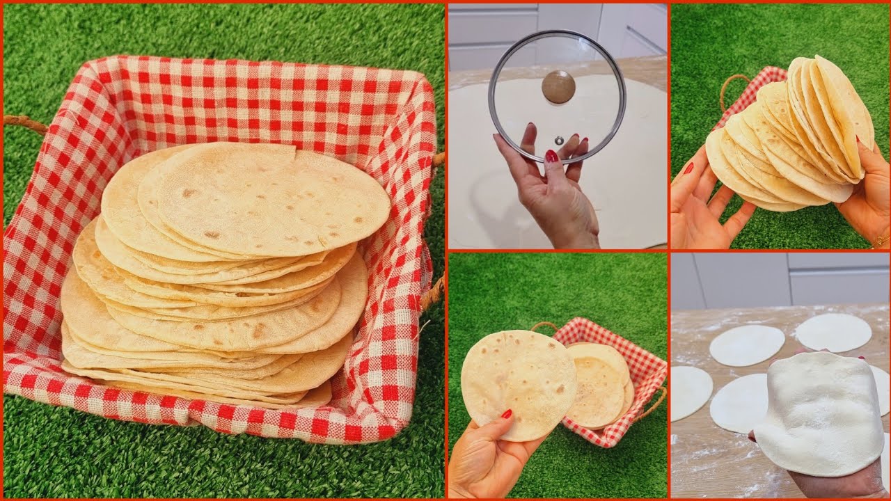 بغطا الحلة وبطريقة فرد عبقرية عملت عيش التورتيا بدون خميرة