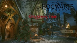 Hogwarts Legacy - Hogsmeade during the Christmas - soft background music + ambient sounds. Part 3