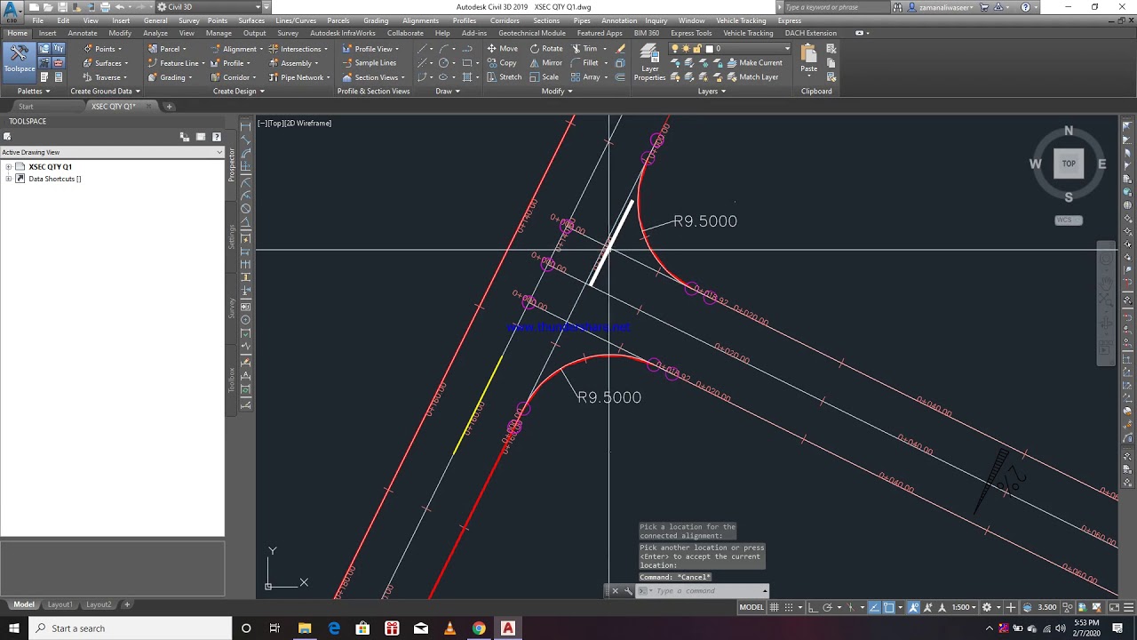 auto cad civil 3d junction grading level points tutorial in URDU HINDI ...
