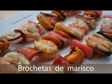 Video: Cómo Cocinar Brochetas De Mariscos