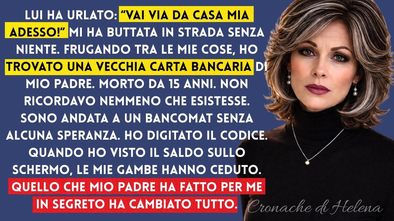 Mi ha cacciata dopo il divorzio. La carta di mio padre morto ha cambiato tutto…