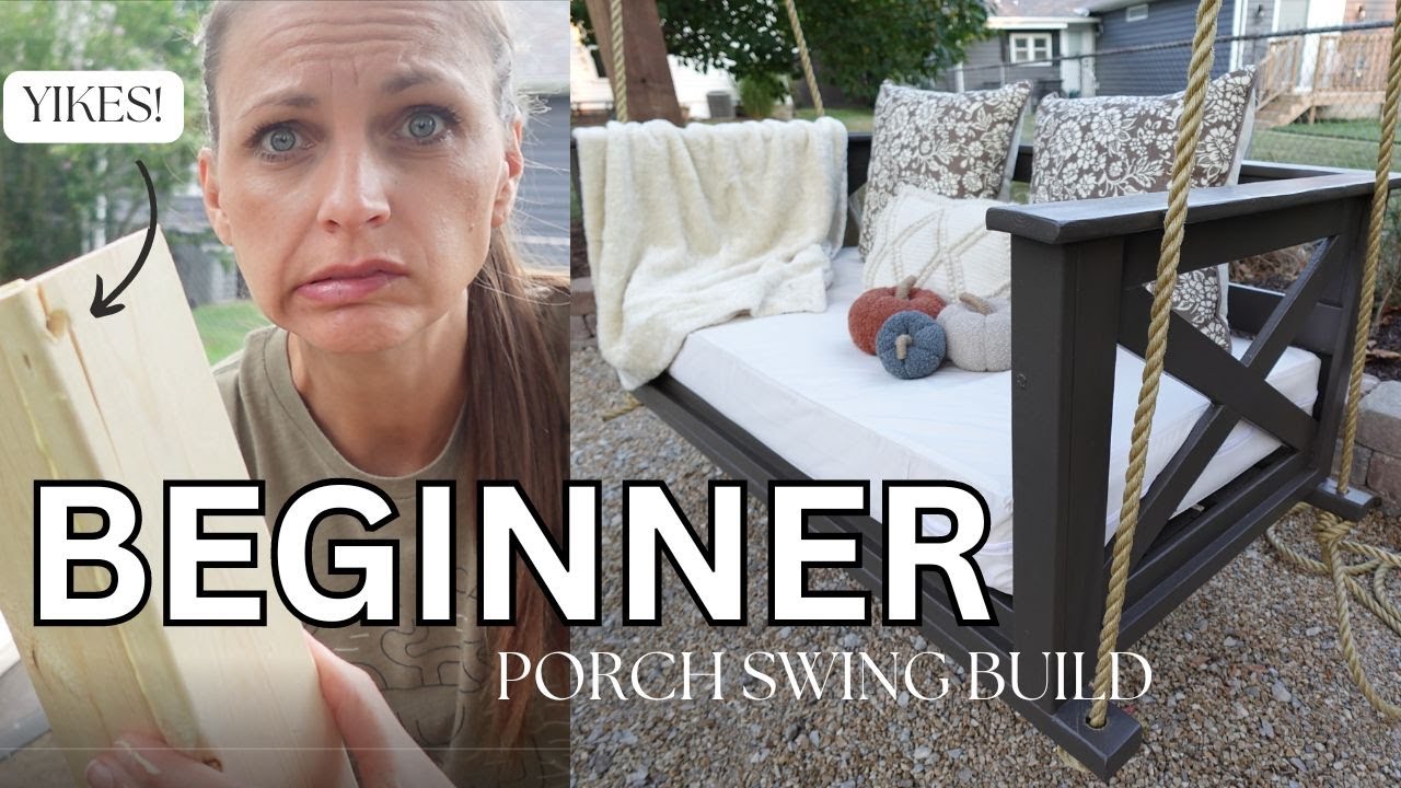 HOW TO BUILD PORCH SWING WITH A BEGINNER: Learn from my mistakes! - YouTube