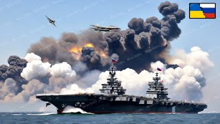 Horrifying Moment, Russian Aircraft Carrier Containing 65 KA-52 Helicopters Destroyed by US F-16