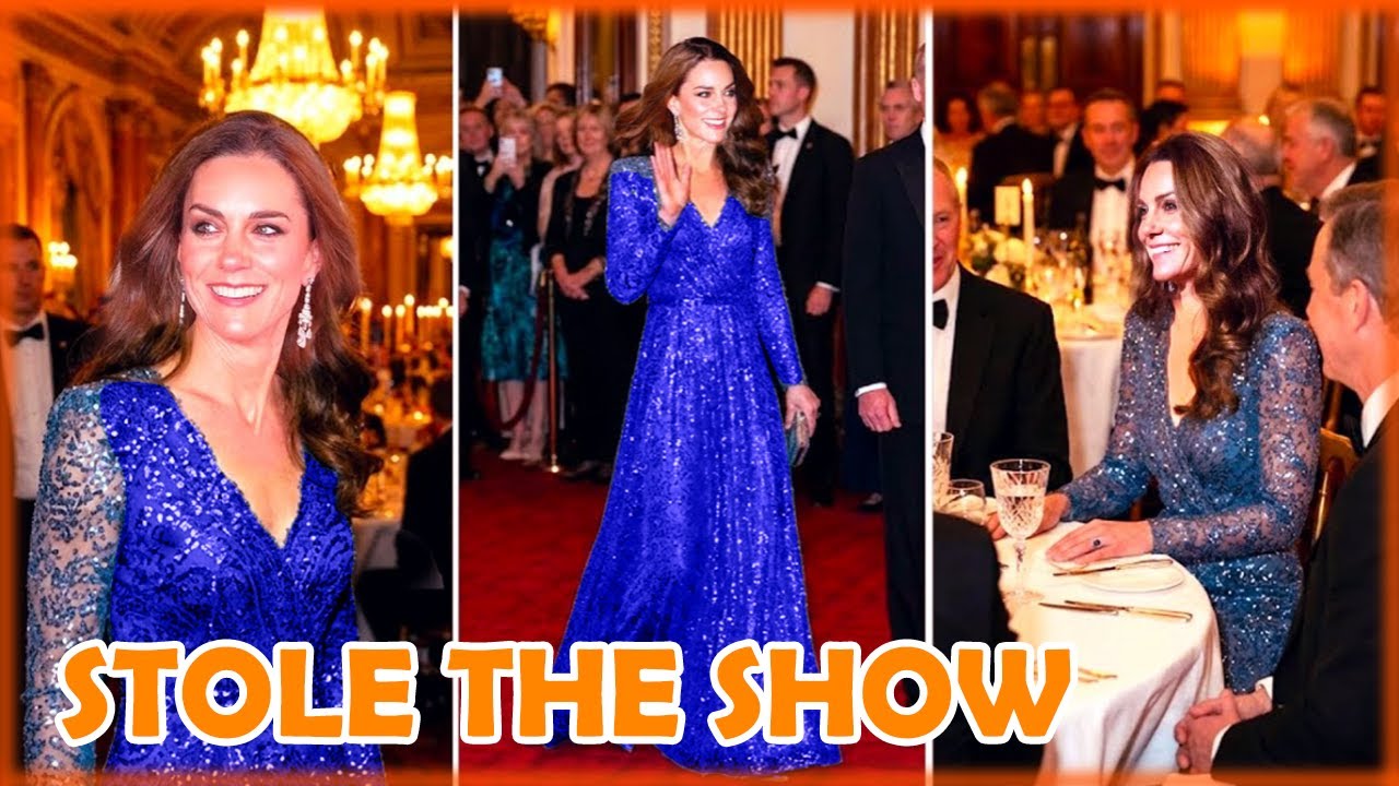 Кэтрин блистает в нежно-голубом платье от Jenny Packham и фамильских бриллиантовых серьгах короле...