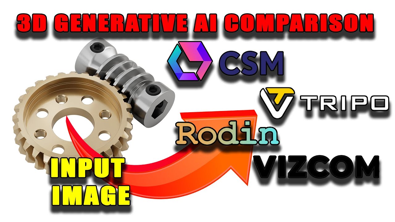 Generative AI Design Showdown CSM, Tripo, Rodin & Vizcom Take on a Worm Gear Set