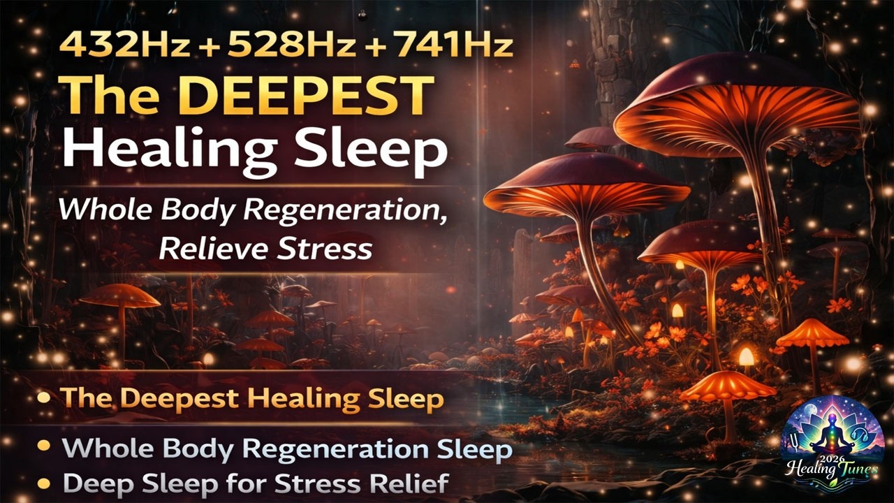 432Hz + 528Hz + 741Hz | The DEEPEST Healing Sleep: Whole Body Regeneration, Relieve Stress