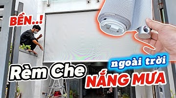 Mành Rèm che nắng mưa ngoài trời bền chắc - Dùng Rèm cuốn kéo tay này
