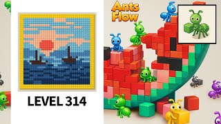 Level 314 Ants Flow Color Pixel Puzzle Gameplay Walkthrough