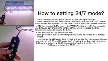 SEAOURA alluminum alloy aquarium light 24/7 lighting mode setting guide