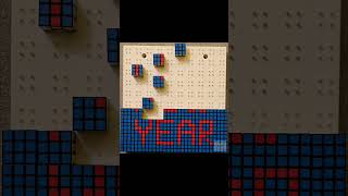 Happy New Year ! Rubiks GAN cube mosaic. Szczęśliwego Nowego Roku ! あけましておめでとうございます ! 새해 복 많이 받으세요 !