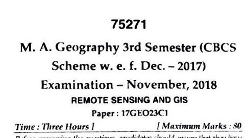 MDU !! M.A. Geography 3rd Sem !! Remote Sensing & GIS 2018 #short#knowledgeaddaofficial
