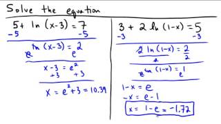 Solving multistep equations that have natural logs