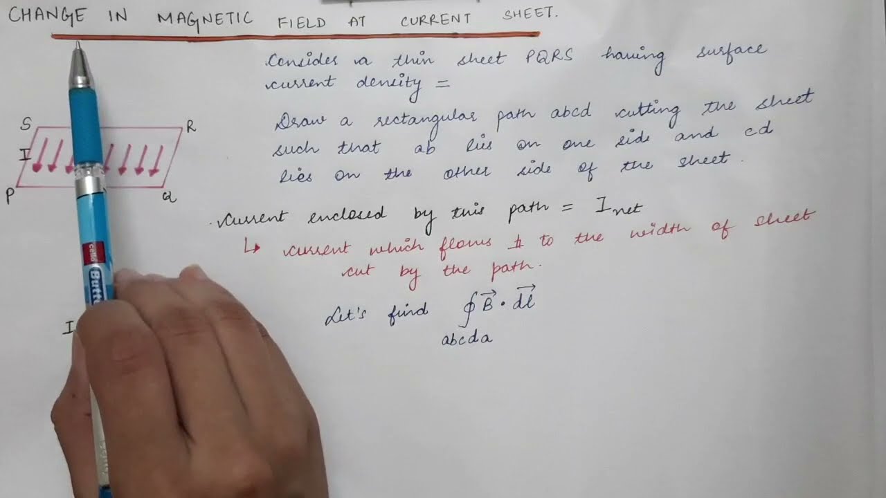 Change in Magnetic field at a current sheet