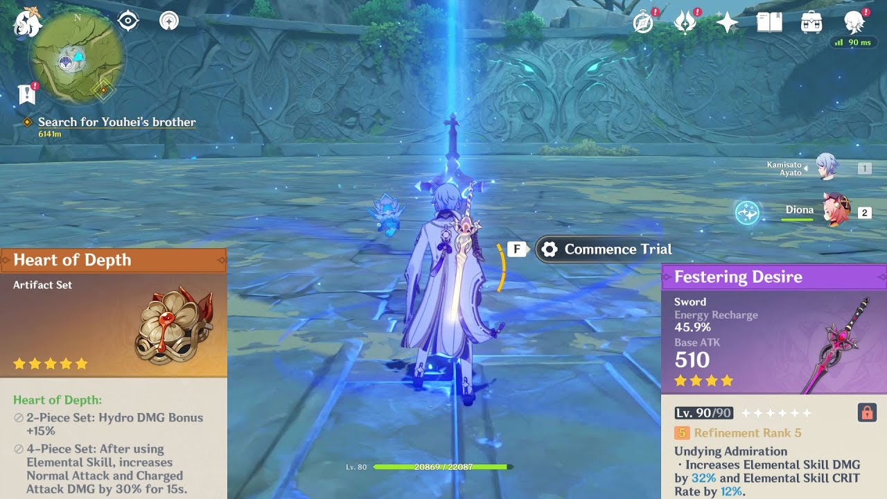 Realistic C0 F2P Ayato Damage No BUFF !!!