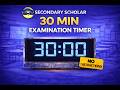 30 minute examination timer with 5 minute warning