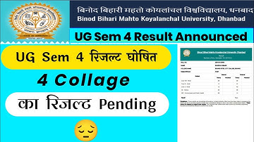 Ug Sem 4 results announced//BBMKU//Kyo Nahi Aaya Char collage ka result