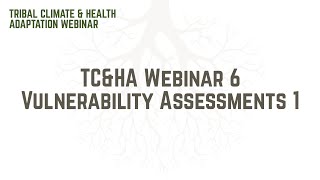 TC&HA Webinar 6 - Vulnerability Assessments 1