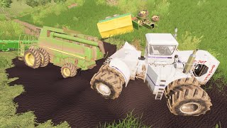 Saving stuck farmer with HUGE tractors | Farming Simulator 19 mudding screenshot 1