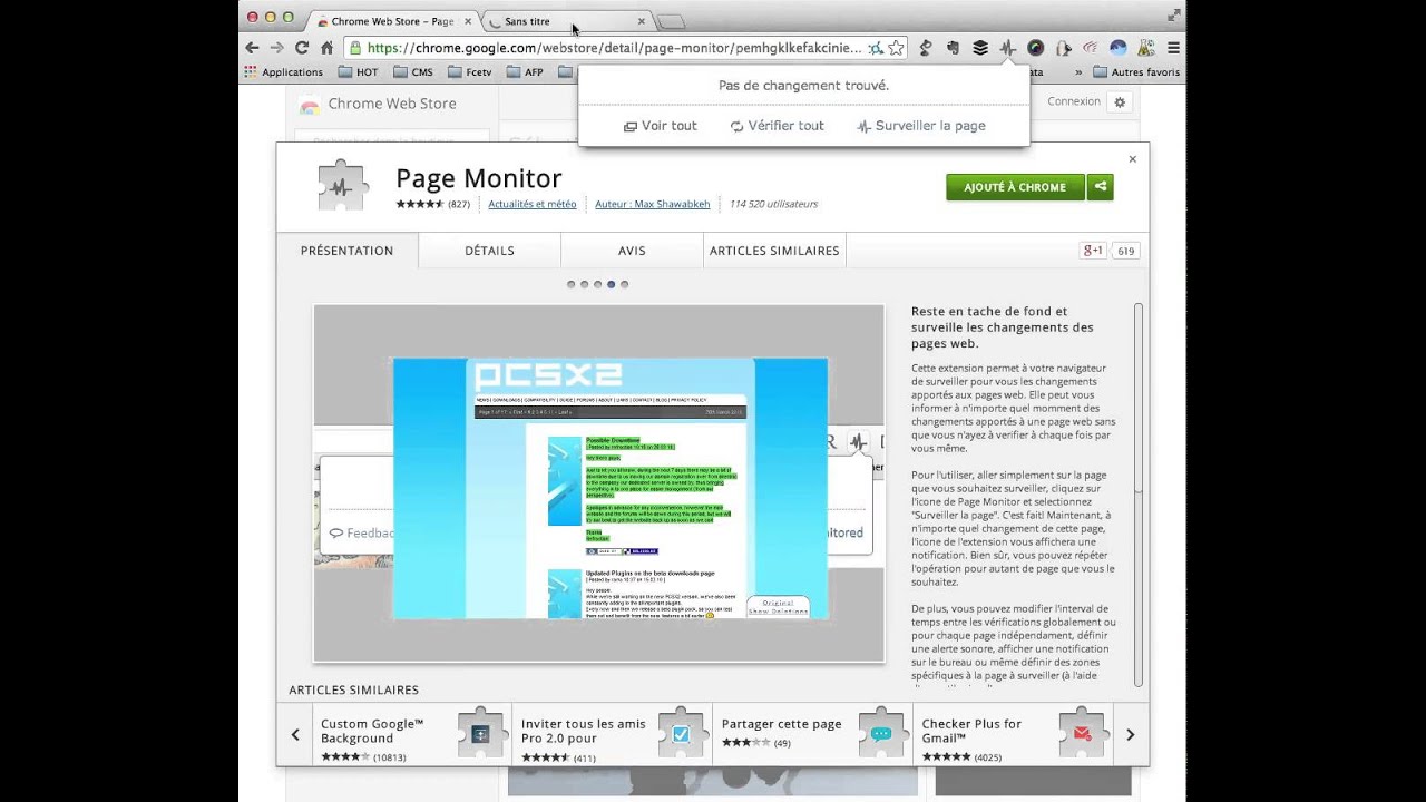 page monitor surveiller page web