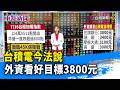 台積電今法說 外資看好目標3800元【重點新聞】-20260716