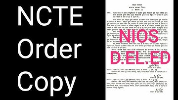 NCTE Order Copy, NIOS D.EL.ED Validity l Online Partner