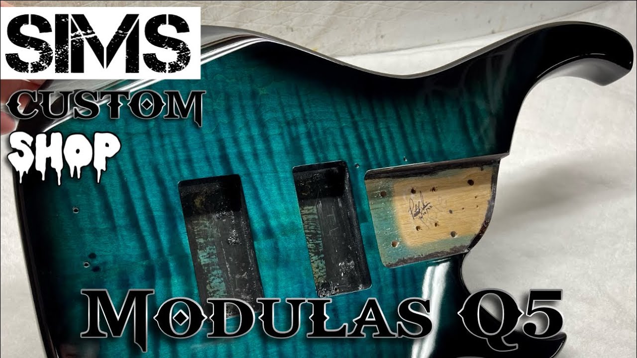 Modulas Q5 bass guitar - Refinished by Sims Custom Shop