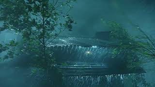Drift Away Tonight with Pouring Rain & Powerful Thunder | Cozy Tin Roof Sounds for Sleeping Peaceful