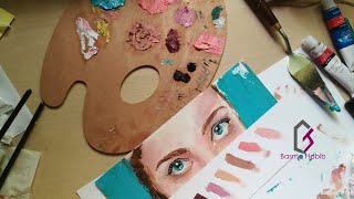 mixing oil paints and coloring (eyes painting)