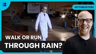 Should You Run or Walk in Rain - Mythbusters - Science Documentary