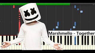 Together - Marshmello PIANO TUTORIAL MIDI