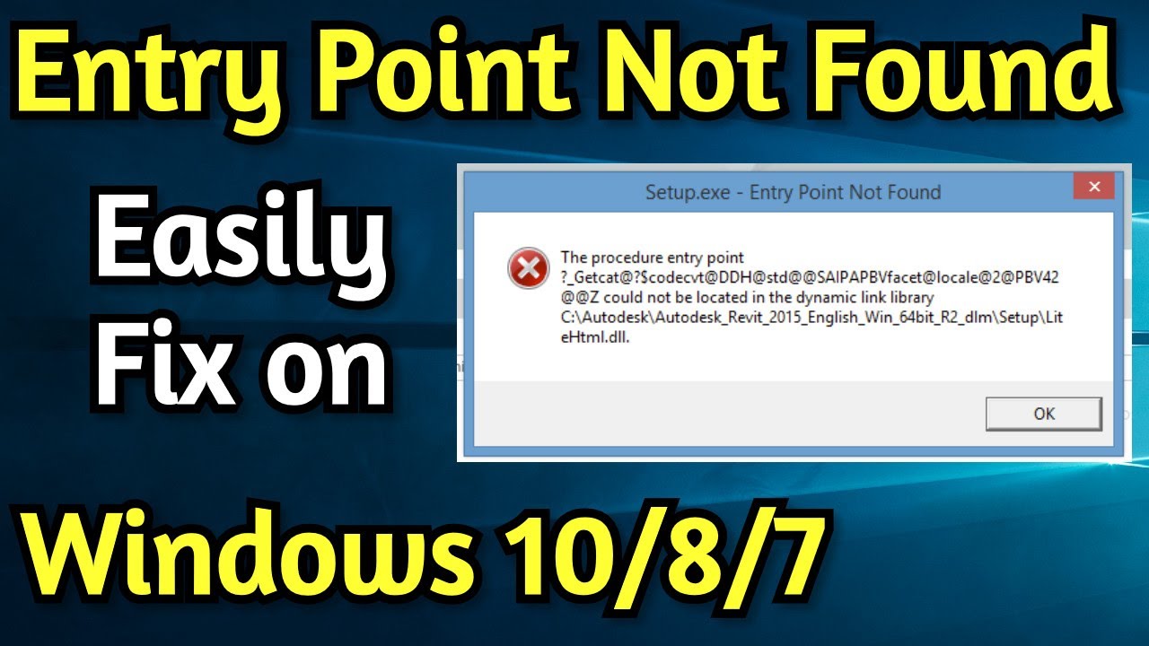 The Procedure Entry Point Not Found Dynamic Link Library Fixed In Windows  11/10 