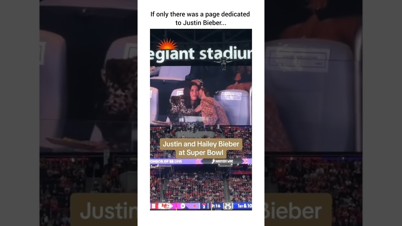Justin and Hailey at Super Bowl 