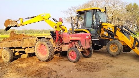 Mahindra 265 di fully loaded trolley  | Jcb tractor loading video | jcp tractor video | jcb video
